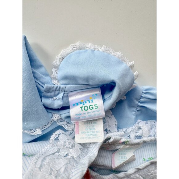 Newborn Baby Girls' MINI TOGS Blue Floral Cotton 2-Piece Dress, Size 0-14lbs - Picture 11 of 16